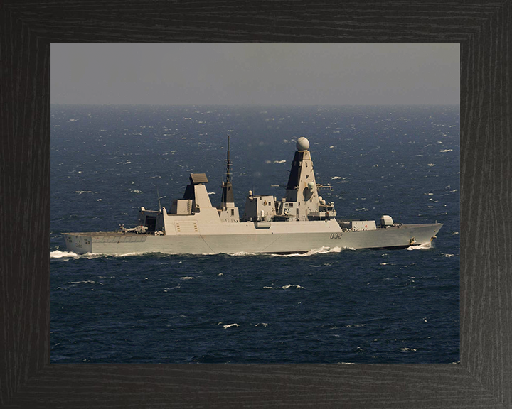 HMS Daring (D32) Royal Navy Type 45 Destroyer At Sea Starboard View Photo Print Wall Art Decor Posters, Prints, & Visual Artwork Hampshire Prints 10 x 8 Black Frame No