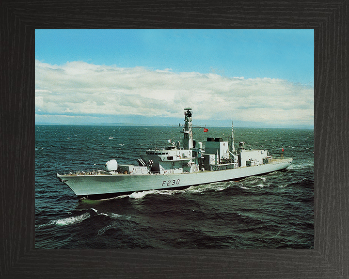 HMS Norfolk (F230) - During Trials 1989 - Royal Navy Type 23 Frigate Photo Print Wall Art Naval Decor UK Posters, Prints, & Visual Artwork Hampshire Prints 10 x 8 Black Frame No