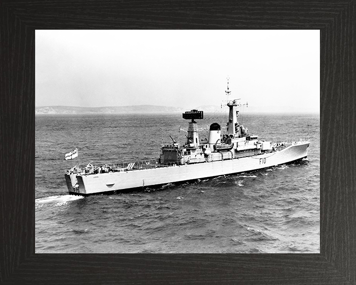 HMS Aurora (F10) Royal Navy Leander Class Frigate Underway Starboard View Photo Print Wall Art Decor Posters, Prints, & Visual Artwork Hampshire Prints 10 x 8 Black Frame No