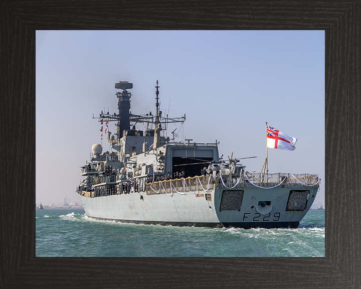HMS Lancaster (F229) Photo Print - Paying Off 2025 - Royal Navy Type 23 Frigate Posters, Prints, & Visual Artwork Hampshire Prints 10 x 8 Black Frame No