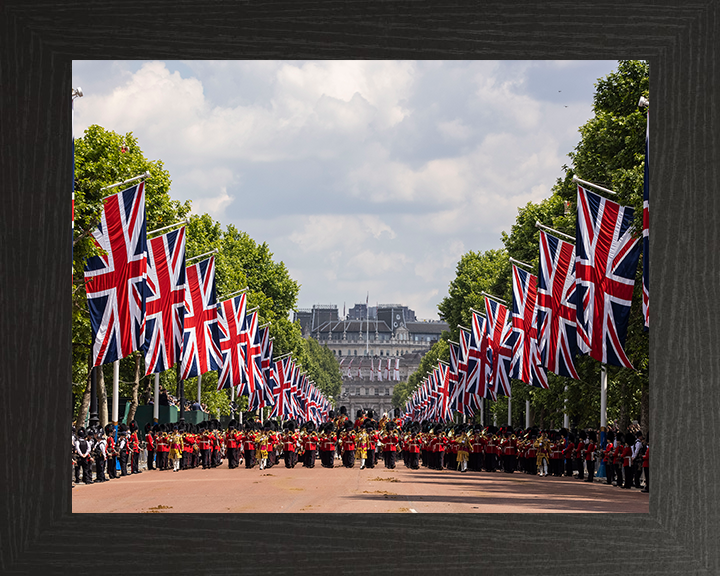 Household Division March on the Mall London Photo Print - British Army Hampshire Prints 10 x 8 Black Frame No