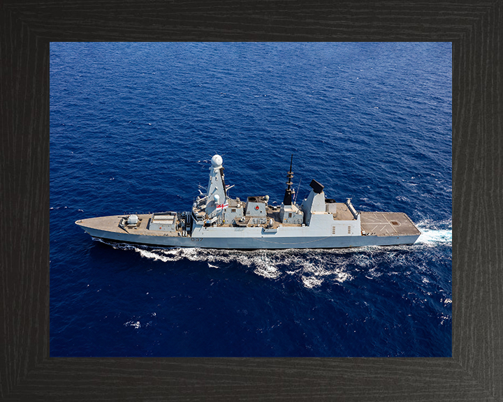 HMS Duncan (D37) Royal Navy Type 45 Destroyer Underway From Above Photo Print Wall Art Decor Posters, Prints, & Visual Artwork Hampshire Prints 10 x 8 Black Frame No