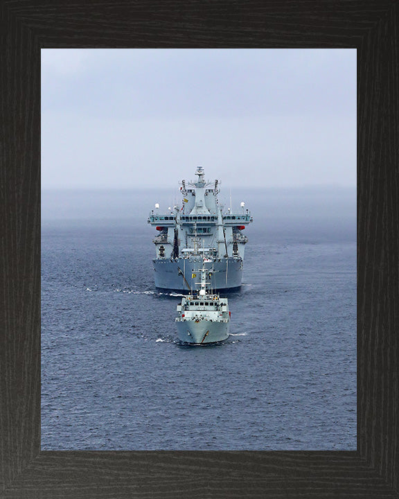RFA Wave Knight (A389) Photo Print - Bow View at Sea - Royal Fleet Auxiliary Wave Class Tanker Hampshire Prints 10 x 8 Black Frame No