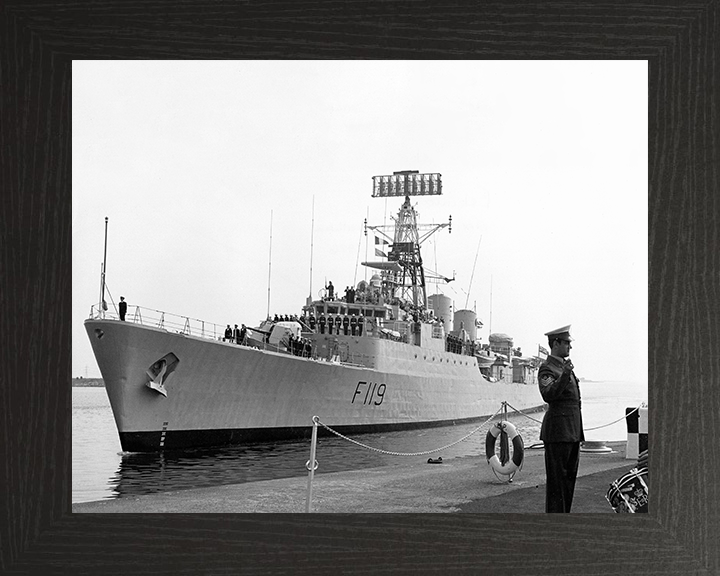 HMS Eskimo (F119) Photo Print - At Chatham 1976 - Royal Navy Tribal Class Frigate Posters, Prints, & Visual Artwork Hampshire Prints 10 x 8 Black Frame No