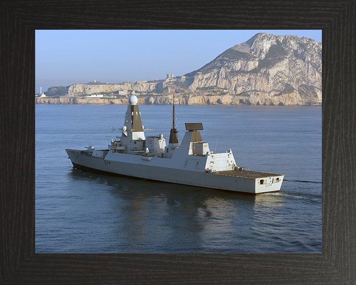 HMS Diamond (D34) Photo Print - Off Gibraltar 2012 - Royal Navy Type 45 Destroyer Posters, Prints, & Visual Artwork Hampshire Prints 10 x 8 Black Frame No