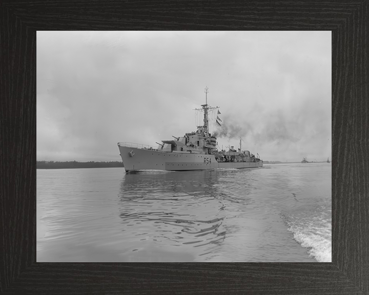 HMS Zodiac (R54) Photo Print - At Sea 1945 - Royal Navy Z Class Destroyer Hampshire Prints 10 x 8 Black Frame No