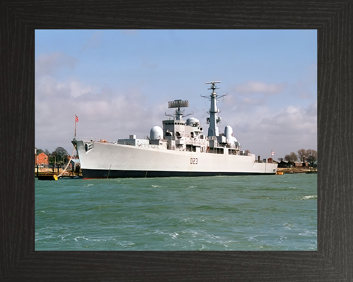 HMS Bristol (D23) Royal Navy Type 82 Destroyer At Whale Island Photo Print Wall Art Decor Posters, Prints, & Visual Artwork Hampshire Prints 10 x 8 Black Frame No