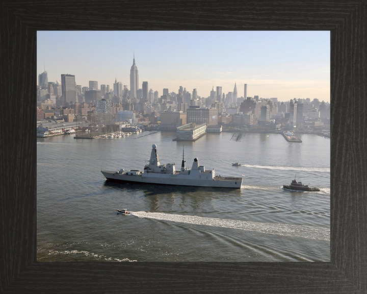 HMS Daring (D32) Royal Navy Type 45 Destroyer New York 2010 Photo Print Wall Art Decor Posters, Prints, & Visual Artwork Hampshire Prints 10 x 8 Black Frame No