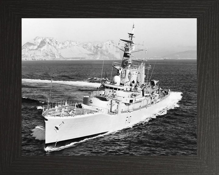 HMS Aurora (F10) Royal Navy Leander Class Frigate Off Gibraltar Photo Print Wall Art Decor Posters, Prints, & Visual Artwork Hampshire Prints 10 x 8 Black Frame No