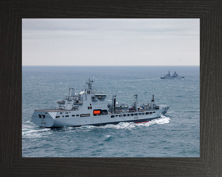 RFA Tideforce (A139) Photo Print - At Sea 2025 - Royal Fleet Auxiliary Tide Class Tanker Hampshire Prints 10 x 8 Black Frame No