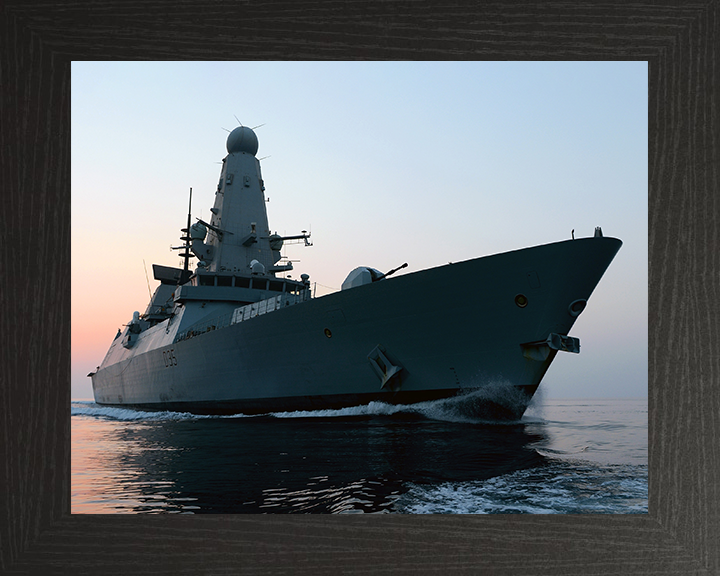 HMS Dragon (D35) Photo Print - Operation Kipion 2013 - Royal Navy Type 45 Destroyer Hampshire Prints 10 x 8 Black Frame No