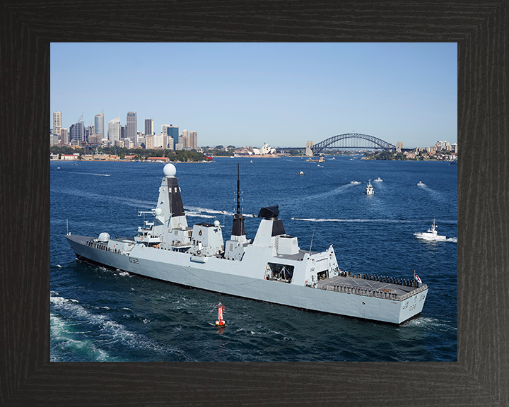 HMS Daring (D32) Royal Navy Type 45 Destroyer Sydney Harbour 2013 Photo Print Wall Art Decor Posters, Prints, & Visual Artwork Hampshire Prints 10 x 8 Black Frame No