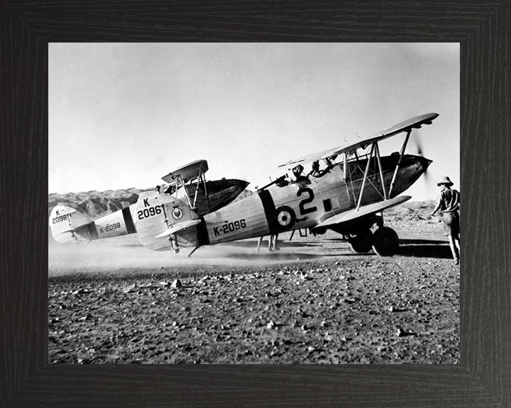 Two Hawker Hart light bombers Photo Print - Royal Air Force Aircraft Hampshire Prints 10 x 8 Black Frame No