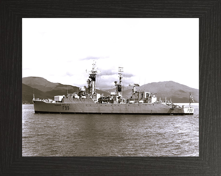 HMS Lincoln (F99) - At Sea 1960 - Royal Navy Salisbury Class Frigate Photo Print Wall Art Naval Decor UK Posters, Prints, & Visual Artwork Hampshire Prints 10 x 8 Black Frame No