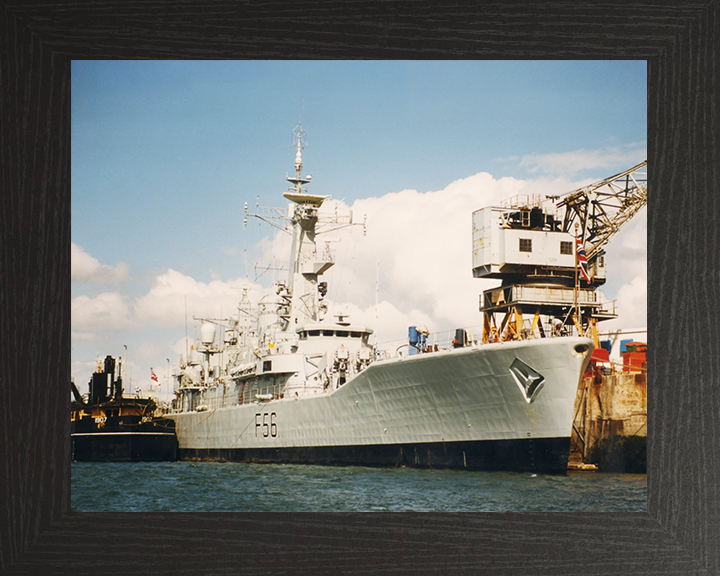 HMS Argonaut (F56) Royal Navy Leander Class Frigate Alongside Photo Print Wall Art Decor Posters, Prints, & Visual Artwork Hampshire Prints 10 x 8 Black Frame No
