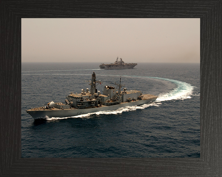 HMS Argyll (F231) Photo Print - Arabian Gulf 2005 - Royal Navy Type 23 Frigate Posters, Prints, & Visual Artwork Hampshire Prints 10 x 8 Black Frame No