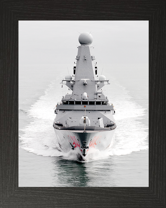 HMS Dragon (D35) Royal Navy Type 45 Destroyer Bow View 2011 Photo Print Wall Art Decor Posters, Prints, & Visual Artwork Hampshire Prints 10 x 8 Black Frame No