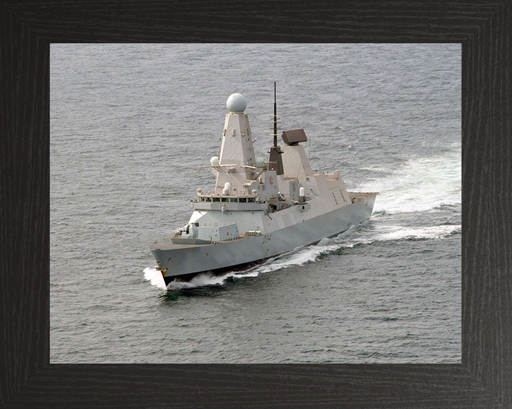 HMS Diamond (D34) Photo Print - Arabian Sea - Royal Navy Type 45 Destroyer Hampshire Prints 10 x 8 Black Frame No