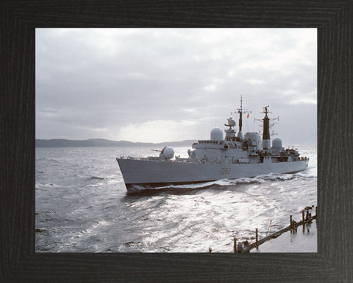 HMS Liverpool (D92) Photo Print - At Sea 1986 - Royal Navy Type 42 Destroyer Hampshire Prints 10 x 8 Black Frame No