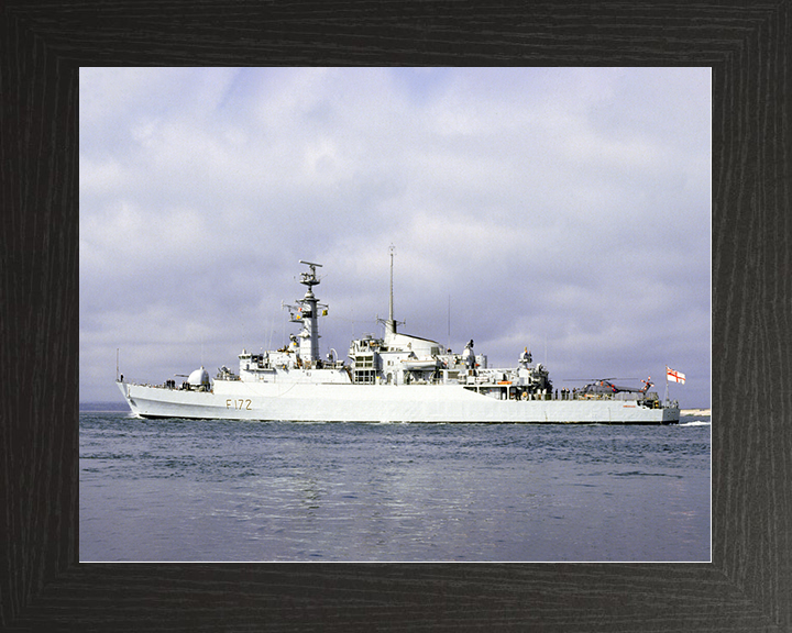 HMS Ambuscade (F172) Royal Navy Type 21 Frigate Port Beam View Photo Print Wall Art Decor Posters, Prints, & Visual Artwork Hampshire Prints 10 x 8 Black Frame No