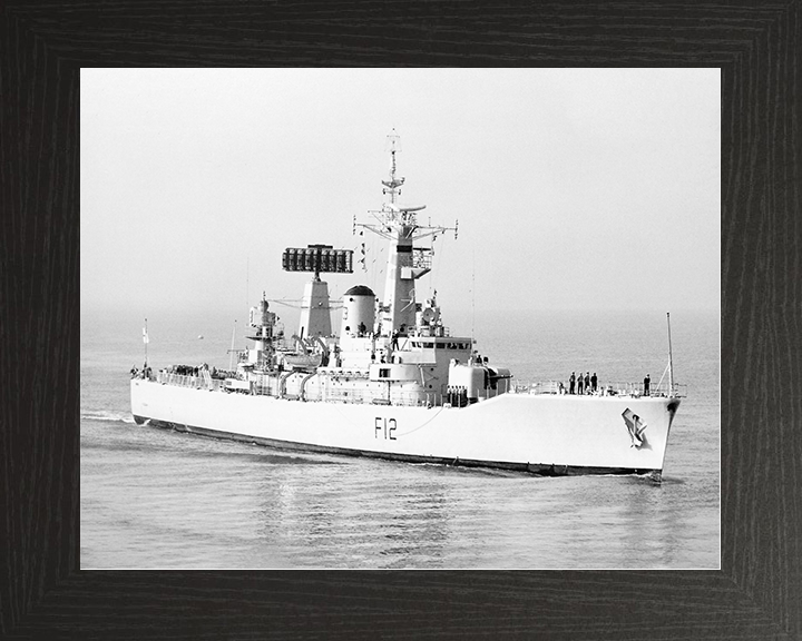 HMS Achilles (F12) Royal Navy Leander Class Frigate Photo Print Entering Harbour Warship Wall Art Posters, Prints, & Visual Artwork Hampshire Prints 10 x 8 Black Frame No