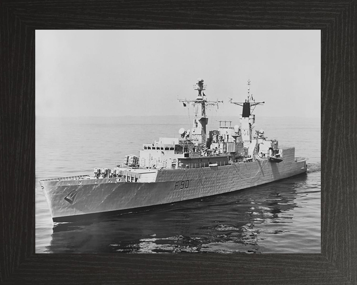 HMS Brilliant (F90) Royal Navy Type 22 Frigate On Calm Sea Photo Print Wall Art Decor Posters, Prints, & Visual Artwork Hampshire Prints 10 x 8 Black Frame No