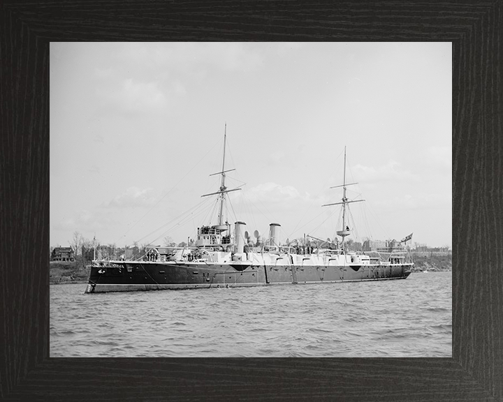 HMS Australia (1886) Royal Navy Orlando Class Cruiser Port Side View Photo Print Wall Art Decor Posters, Prints, & Visual Artwork Hampshire Prints 10 x 8 Black Frame No