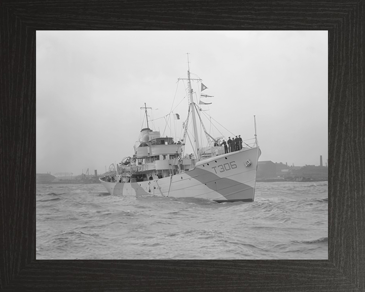HMS Bream (T306) Royal Navy Fish Class Trawler Starboard Bow View Photo Print Wall Art Decor Posters, Prints, & Visual Artwork Hampshire Prints 10 x 8 Black Frame No