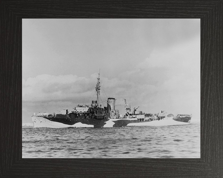 HMS Bryony (K192) Royal Navy Flower Class Corvette Port Side Photo Print Wall Art Decor Posters, Prints, & Visual Artwork Hampshire Prints 10 x 8 Black Frame No