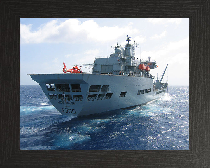 RFA Wave Ruler (A390) Photo Print - Starboard Quarter View - Royal Fleet Auxiliary Wave Class Fleet Tanker Hampshire Prints 10 x 8 Black Frame No