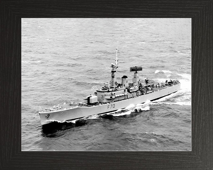 HMS Apollo (F70) Royal Navy Leander Class Frigate Underway Port View Photo Print Wall Art Decor Posters, Prints, & Visual Artwork Hampshire Prints 10 x 8 Black Frame No