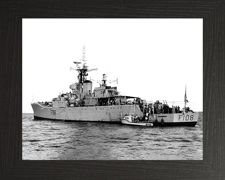 HMS Londonderry (F108) Photo Print - Florida 1964 - Royal Navy Rothesay Class Frigate Hampshire Prints 10 x 8 Black Frame No