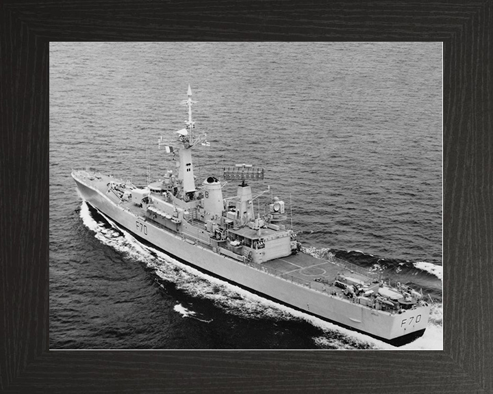 HMS Apollo (F70) Royal Navy Leander Class Frigate High Port Quarter View Photo Print Wall Art Decor Posters, Prints, & Visual Artwork Hampshire Prints 10 x 8 Black Frame No