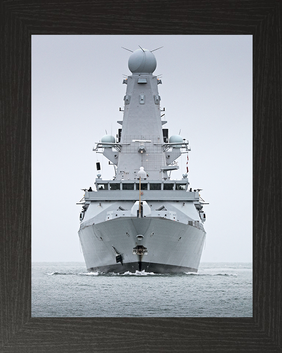 HMS Duncan (D37) Royal Navy Type 45 Destroyer Bow View Photo Print Wall Art Decor Posters, Prints, & Visual Artwork Hampshire Prints 10 x 8 Black Frame No