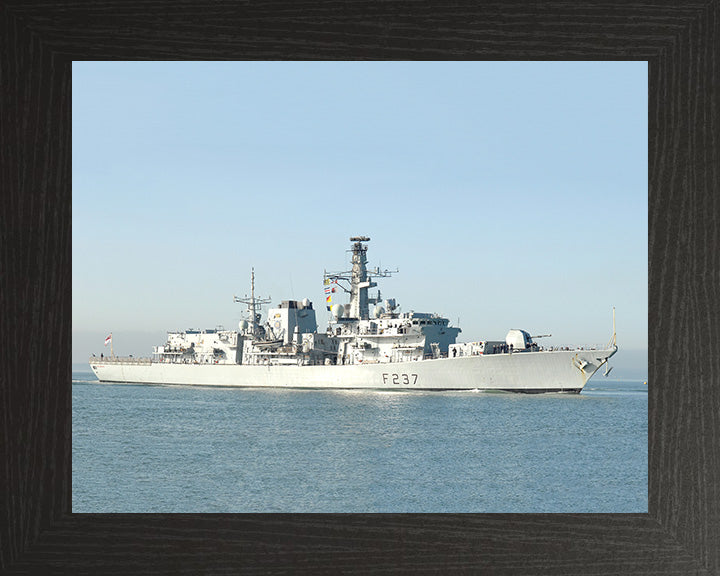HMS Westminster (F237) Photo Print - Starboard View - Royal Navy Type 23 Frigate Hampshire Prints 10 x 8 Black Frame No
