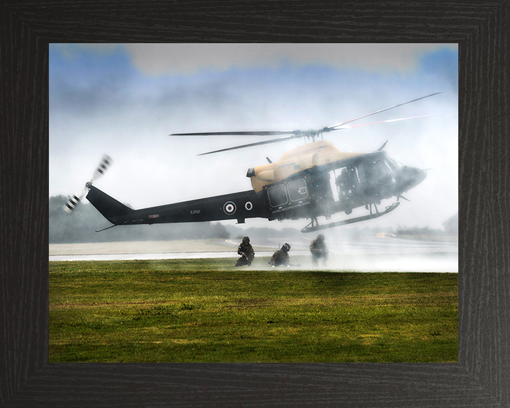 RAF Twin Engined Griffin Helicopter Photo Print - Royal Air Force Aircraft Hampshire Prints 10 x 8 Black Frame No