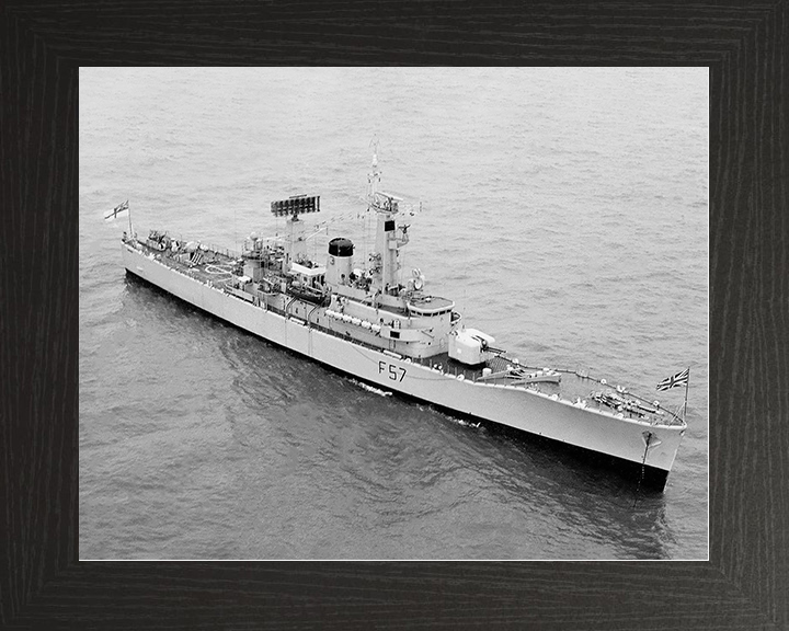 HMS Andromeda (F57) Royal Navy Leander Class Frigate High Starboard Bow View Photo Print Wall Art Decor Posters, Prints, & Visual Artwork Hampshire Prints 10 x 8 Black Frame No