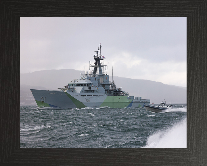 HMS Tyne (P281) Photo Print - With USV Oct 2025 - Royal Navy River Class Patrol Vessel