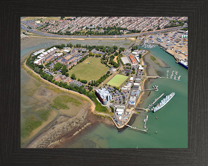 HMS Excellent Royal Navy shore establishment Aerial Photo Print or Framed Photo Print - Hampshire Prints