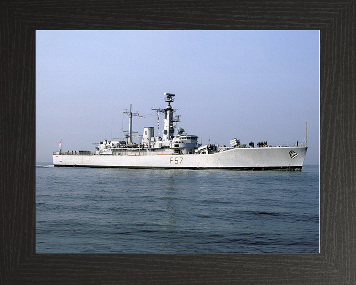 HMS Andromeda (F57) Royal Navy Leander Class Frigate Entering Port Photo Print Wall Art Decor Posters, Prints, & Visual Artwork Hampshire Prints 10 x 8 Black Frame No
