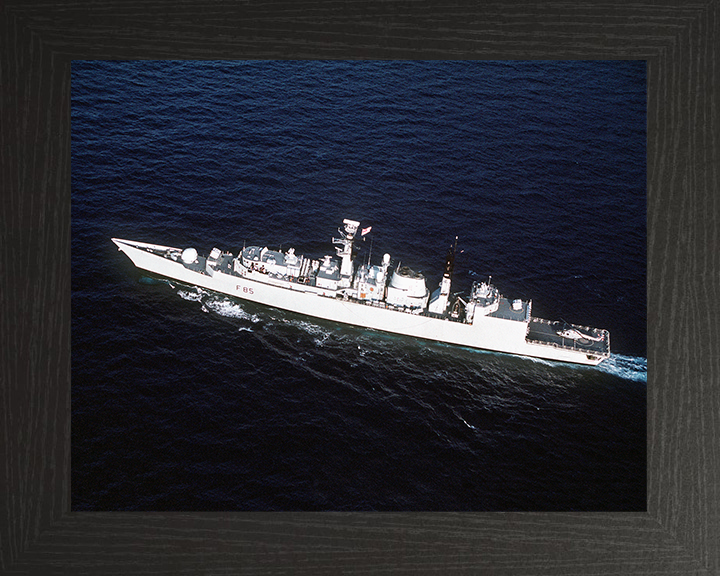 HMS Cumberland (F85) Royal Navy Type 22 Frigate From the Air Photo Print Wall Art Decor Posters, Prints, & Visual Artwork Hampshire Prints 10 x 8 Black Frame No