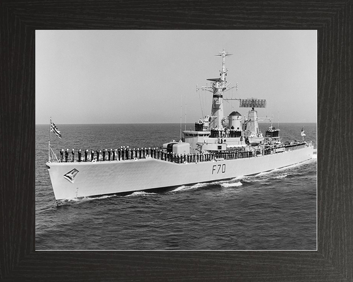 HMS Apollo (F70) Royal Navy Leander Class Frigate Cheering Ship Photo Print Wall Art Decor Posters, Prints, & Visual Artwork Hampshire Prints 10 x 8 Black Frame No