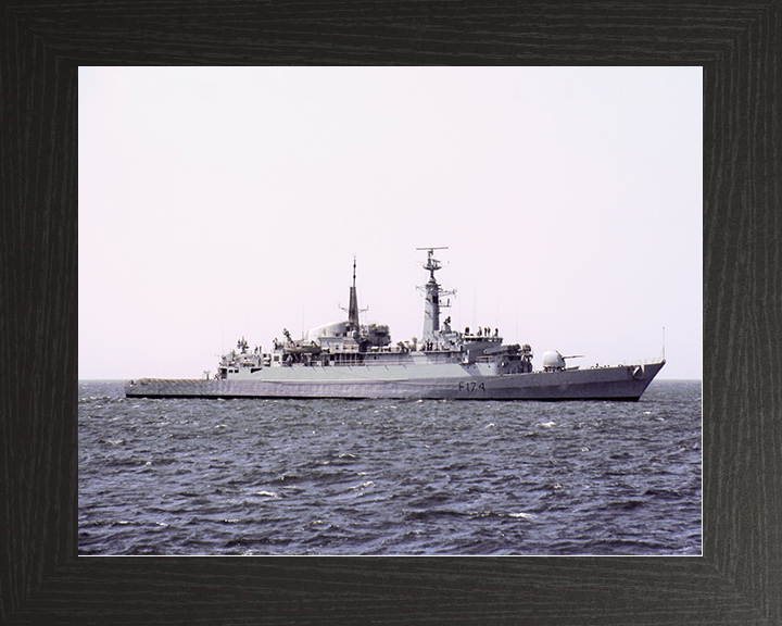 HMS Alacrity (F174) Royal Navy Type 21 Frigate Starboard Beam View Photo Print Wall Art Naval Decor Posters, Prints, & Visual Artwork Hampshire Prints 10 x 8 Black Frame No