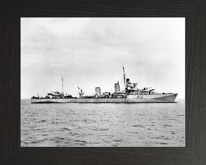 HMS Achates (H12) Royal Navy A Class destroyer Destroyer Photo Print Starboard View Warship Wall Art Posters, Prints, & Visual Artwork Hampshire Prints 10 x 8 Black Frame No