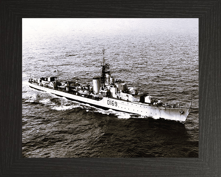 HMS Ulysses (R69) - At Sea - Royal Navy U Class Destroyer Photo Print Wall Art Naval Decor UK Posters, Prints, & Visual Artwork Hampshire Prints 10 x 8 Black Frame No
