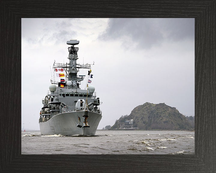 HMS Argyll (F231) Photo Print - Arriving in Glasgow 2015 - Royal Navy Type 23 Frigate Posters, Prints, & Visual Artwork Hampshire Prints 10 x 8 Black Frame No