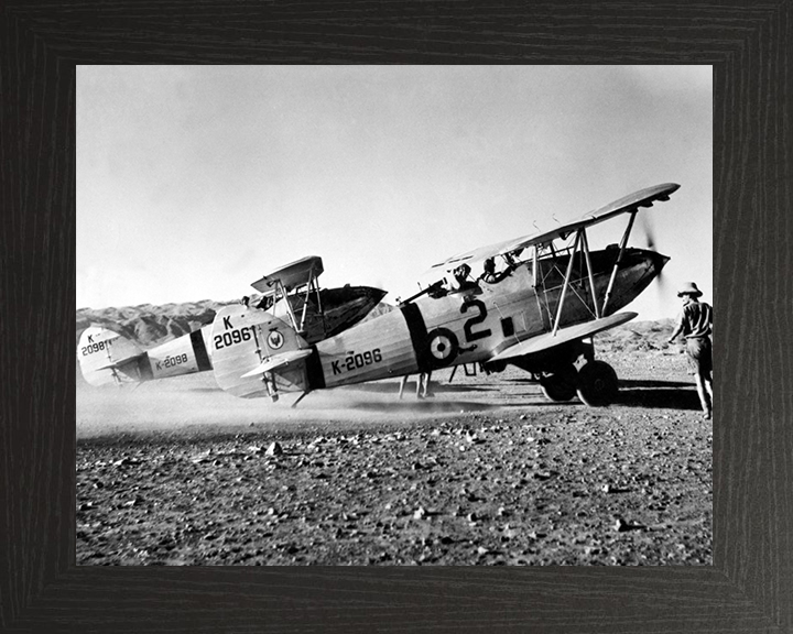 RAF Hawker Hart light Bombers in Pakistan 1938 Photo Print - Royal Air Force Aircraft Posters, Prints, & Visual Artwork Hampshire Prints 10 x 8 Black Frame No