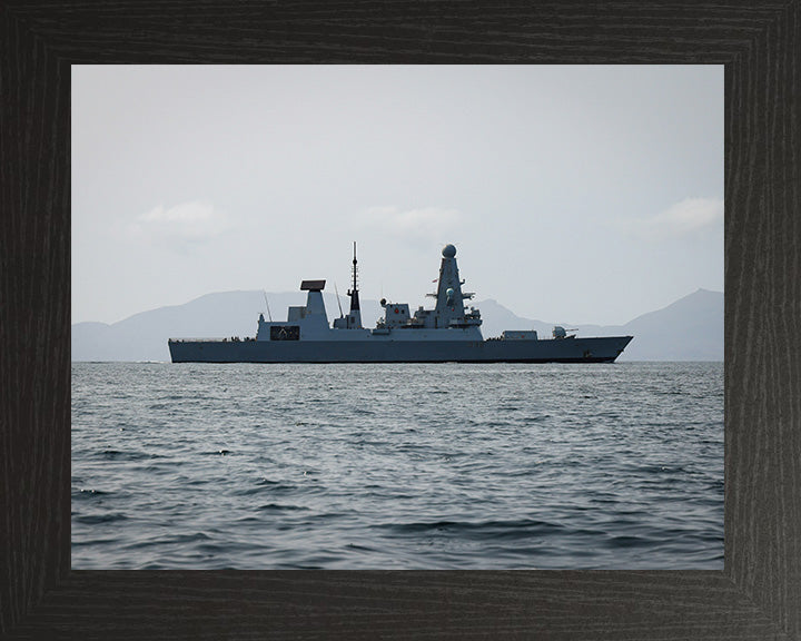 HMS Defender (D36) Photo Print - Starboard Beam View - Royal Navy Type 45 Destroyer Hampshire Prints 10 x 8 Black Frame No