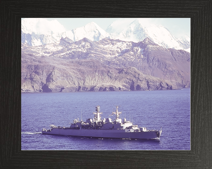 HMS Antrim (D18) Royal Navy County Class Destroyer High Starboard View Photo Print Wall Art Decor Posters, Prints, & Visual Artwork Hampshire Prints 10 x 8 Black Frame No