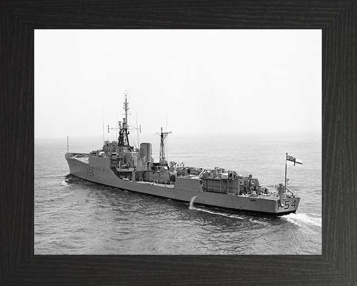 HMS Hardy (F54) Photo Print - At sea 1956 - Royal Navy Blackwood Class Frigate Hampshire Prints 10 x 8 Black Frame No